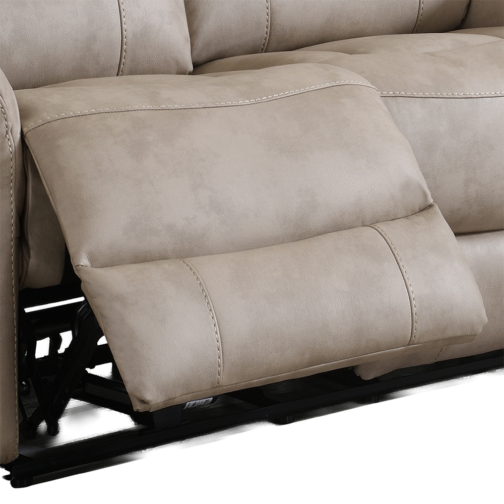 Claton Fabric Electric Recliner Sofa Suite in Stone