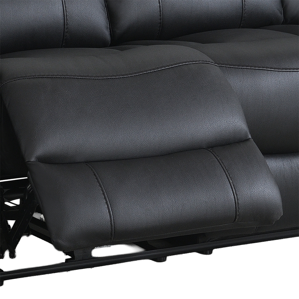 Claton Fabric Electric Recliner Sofa Suite in Black