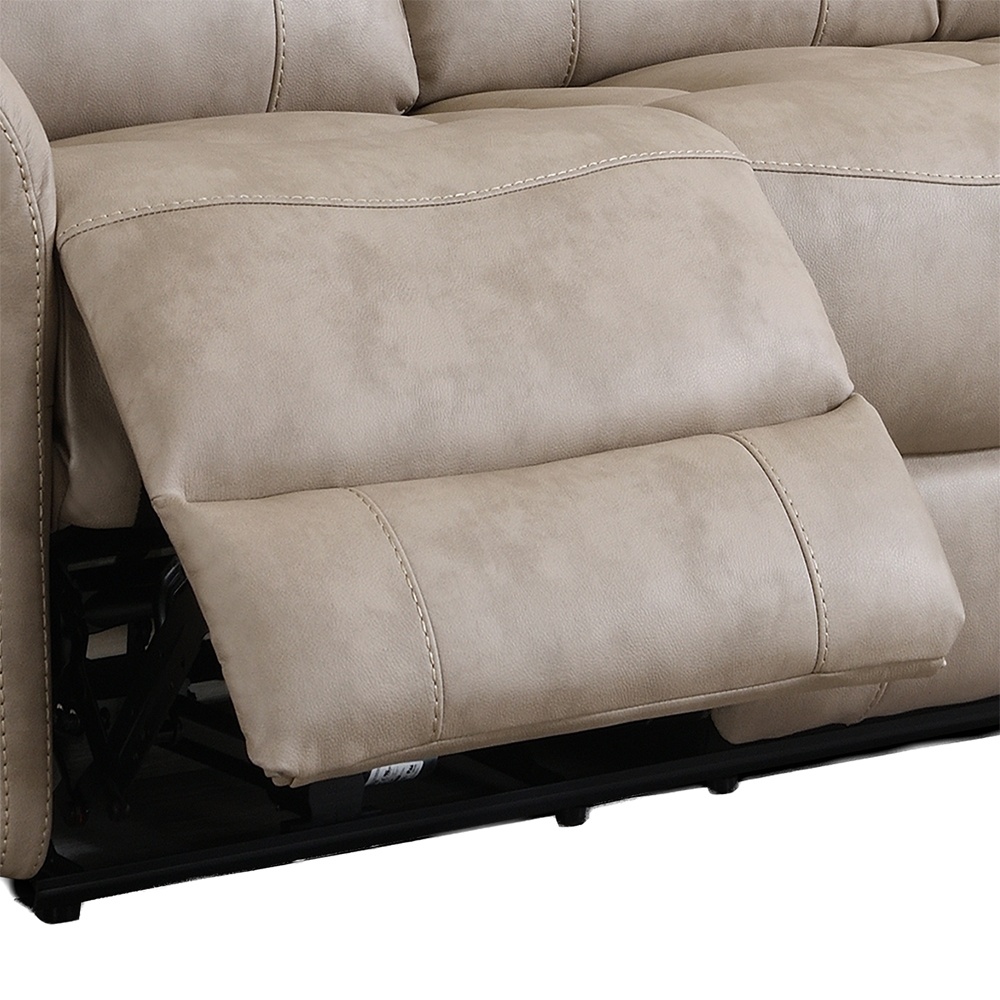 Claton Fabric Electric Recliner Sofa Suite in Stone