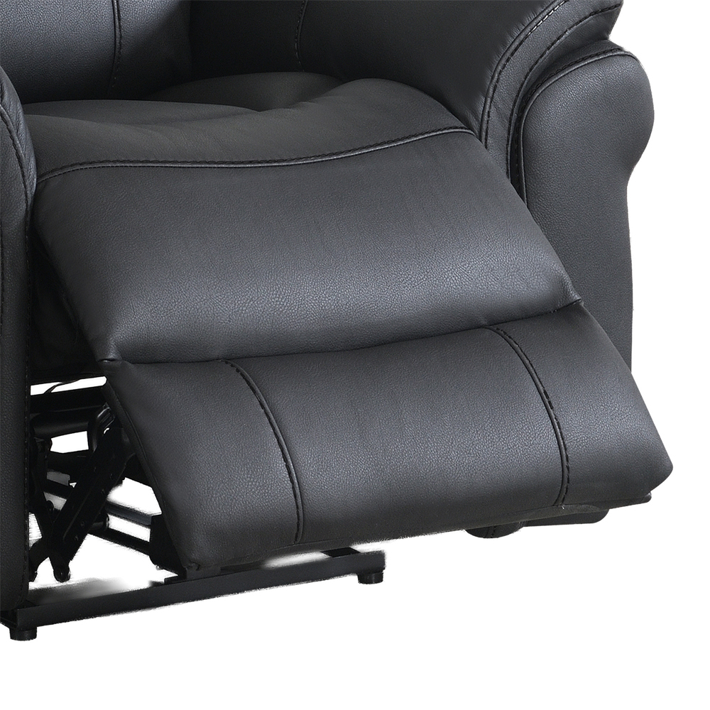 Claton Fabric Manual Recliner Sofa Suite in Black
