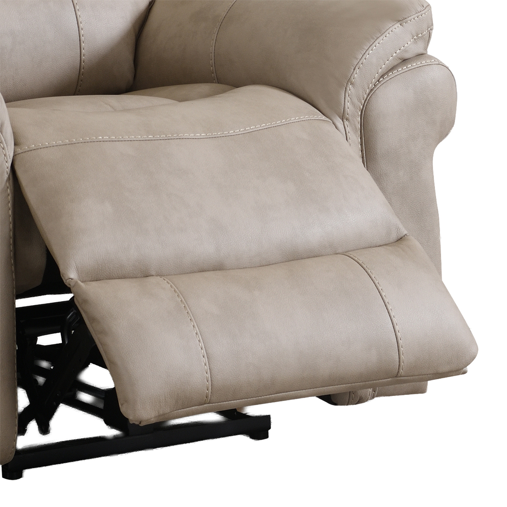 Claton Fabric Manual Recliner 1 Seater Sofa in Stone