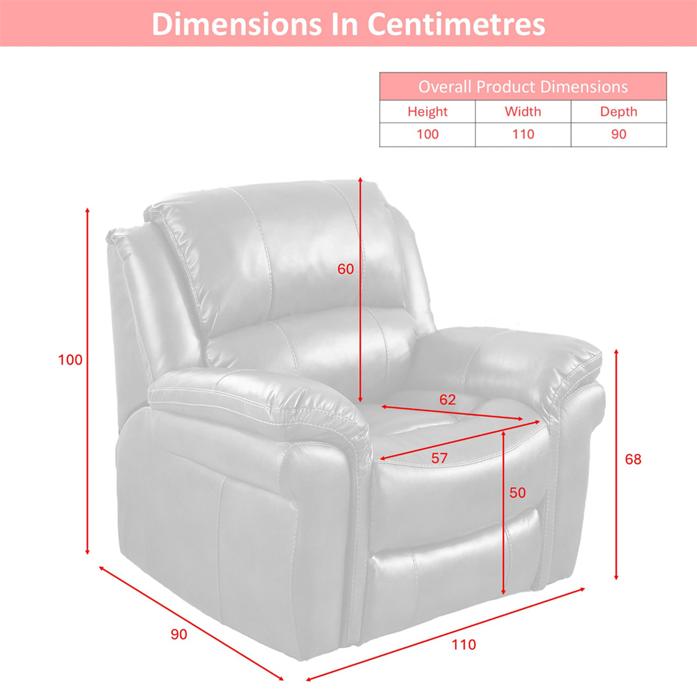 Claton Fabric Manual Recliner 1 Seater Sofa in Stone