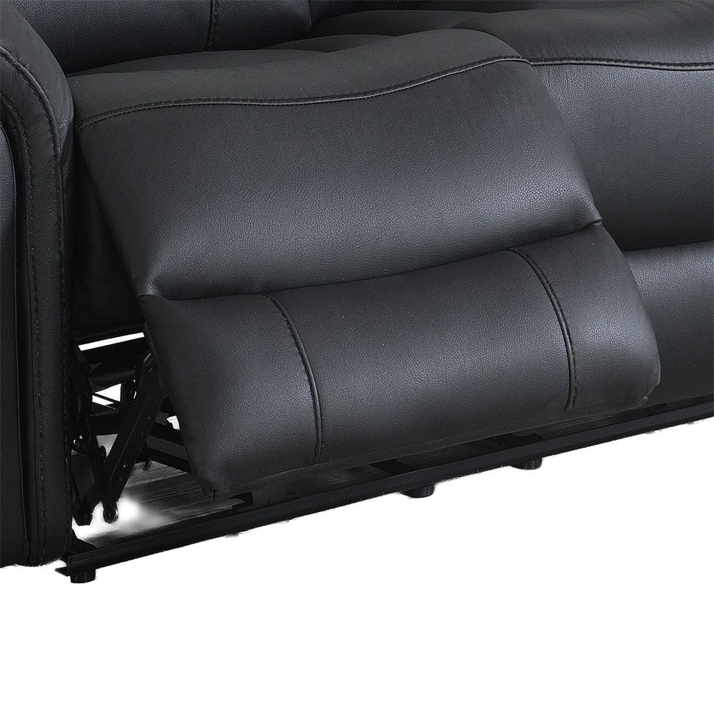 Claton Fabric Manual Recliner Sofa Suite in Black