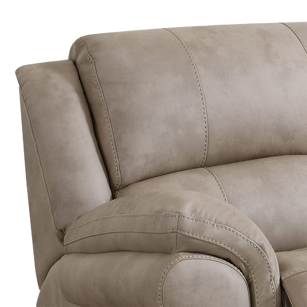 Claton Fabric Manual Recliner 2 Seater Sofa in Stone