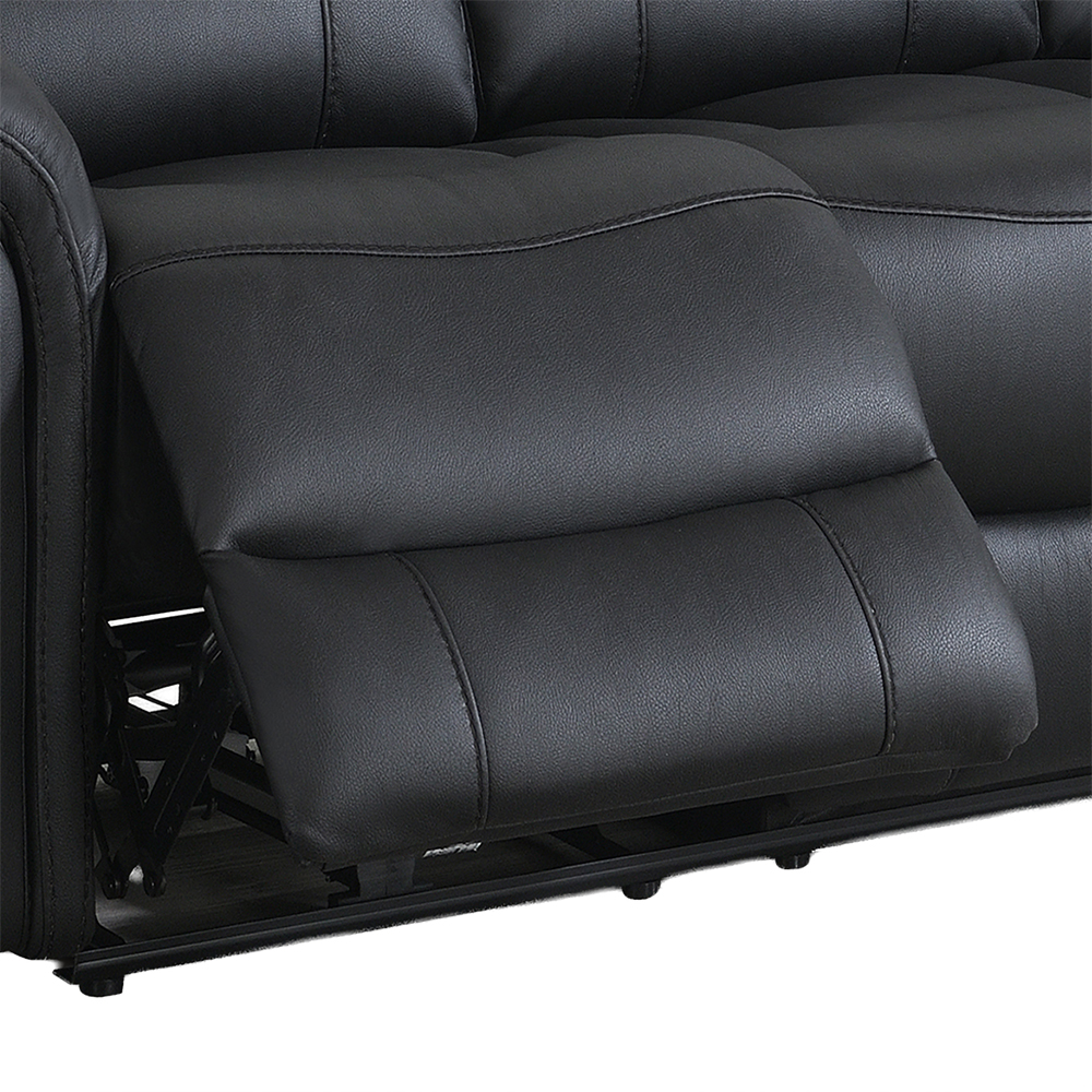Claton Fabric Manual Recliner Sofa Suite in Black