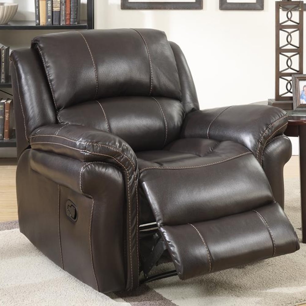 Claton Leather Recliner 1 Seater Sofa In Brown