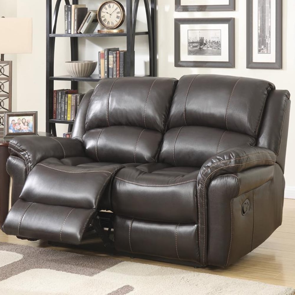 Claton Leather Recliner 2 Seater Sofa In Brown