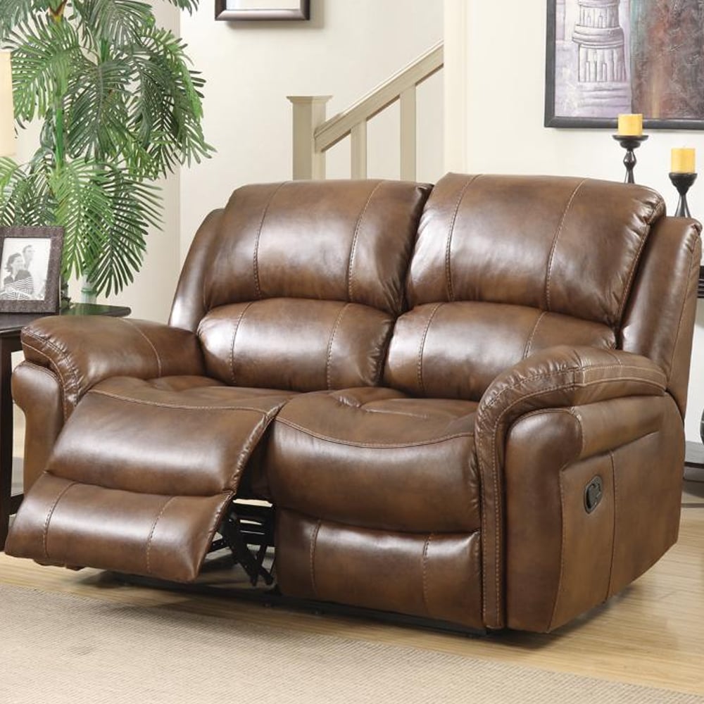 Claton Leather Recliner 2 Seater Sofa In Tan