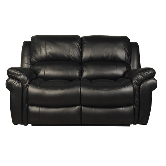 Claton Recliner 2 Seater Sofa In Black Faux Leather_2