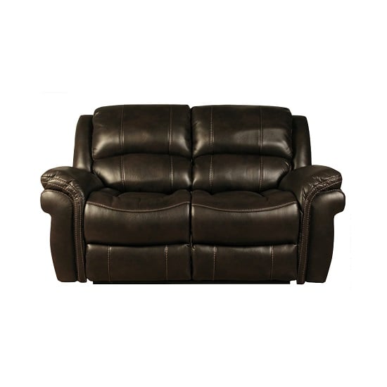 Claton Recliner 2 Seater Sofa In Brown Faux Leather_2