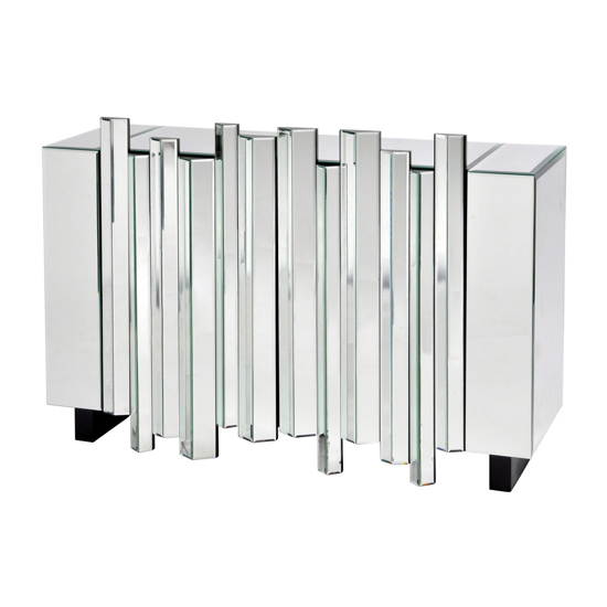 Product photograph of Claverdon Clear Glass Sideboard With 2 Doors In Mirrored from Furniture in Fashion