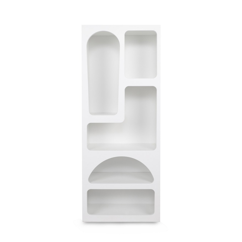 Clavero Wooden Display Unit with 5 Shelves in White