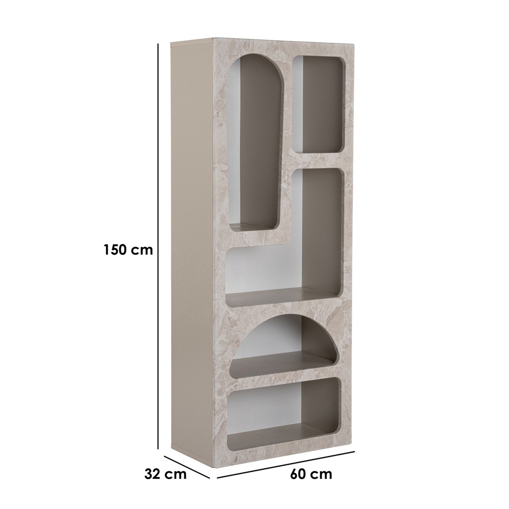 Clavero Wooden Display Unit with 5 Shelves in White