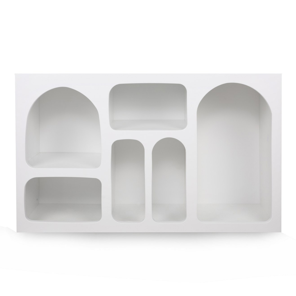 Clavero Wooden Display Unit with 6 Shelves in White