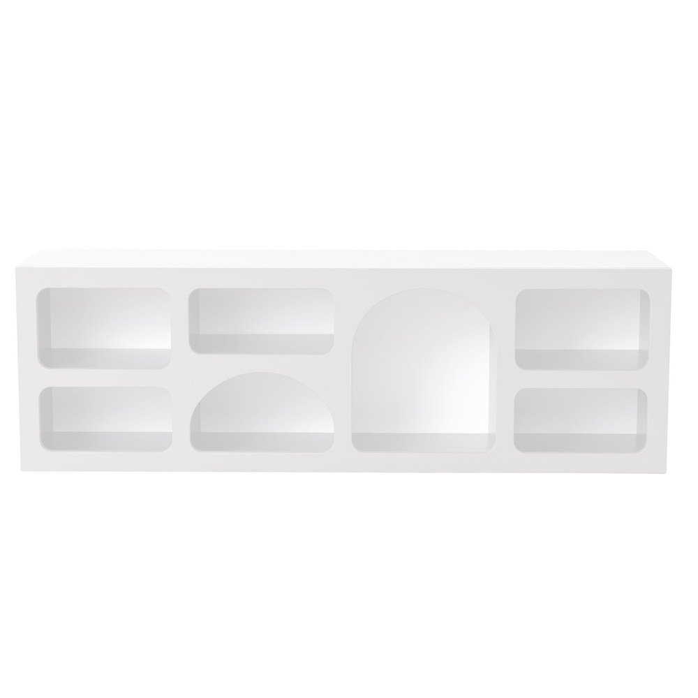 Clavero Wooden Display Unit with 7 Shelves in White