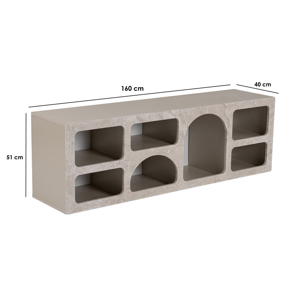 Clavero Wooden Display Unit with 7 Shelves in White