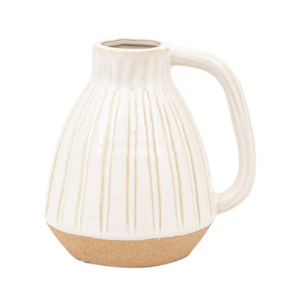 Clayton Large Ceramic Handled Vase In White