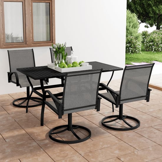 Read more about Clayton medium steel 5 piece garden dining set in anthracite