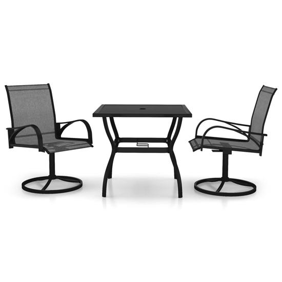 Clayton Small Steel 3 Piece Garden Dining Set In Anthracite