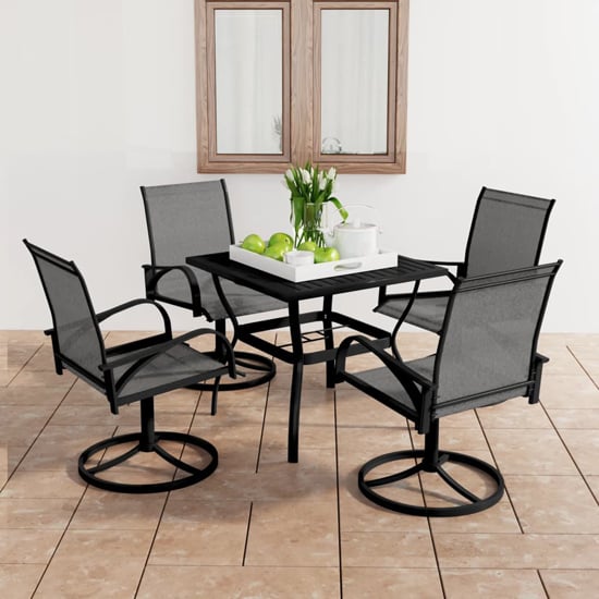 Read more about Clayton small steel 5 piece garden dining set in anthracite