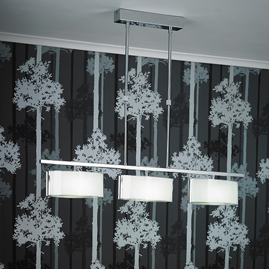 Read more about Clef 3 lights gloss white glass bar ceiling light in chrome