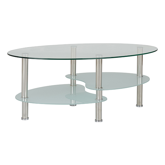 Read more about Cleish clear glass coffee table with silver legs