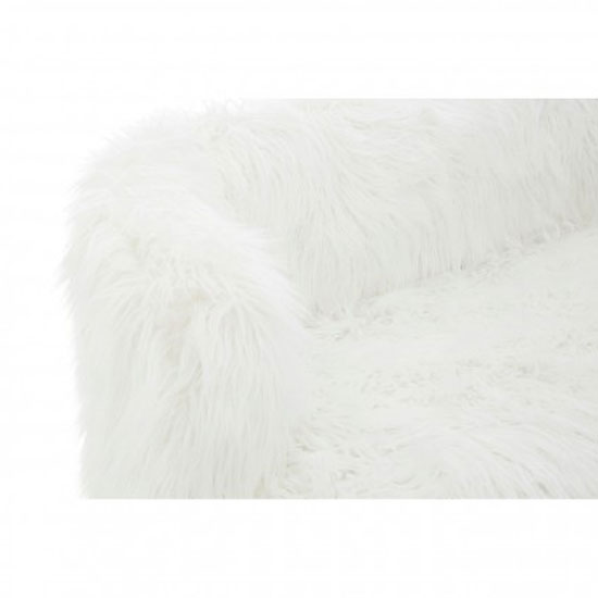Clemency 2 Seater Natural Fur Effect Sofa In White_4
