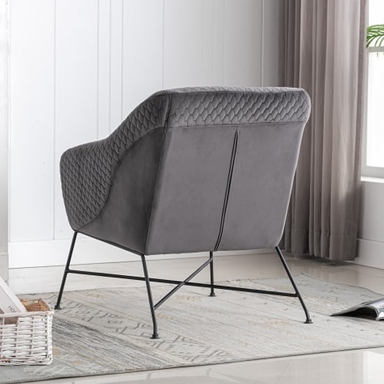 Cleo Fabric Accent Chair In Cinder With Black Metal Legs_3