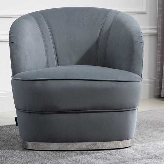 Cleo Fabric Upholstered Accent Chair In Grey_2