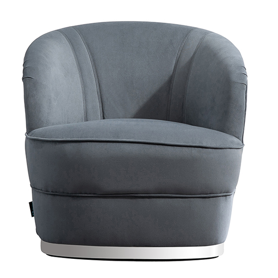Cleo Fabric Upholstered Accent Chair In Grey_4