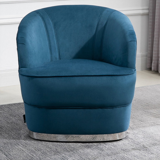 Cleo Fabric Upholstered Accent Chair In Midnight Blue FiF