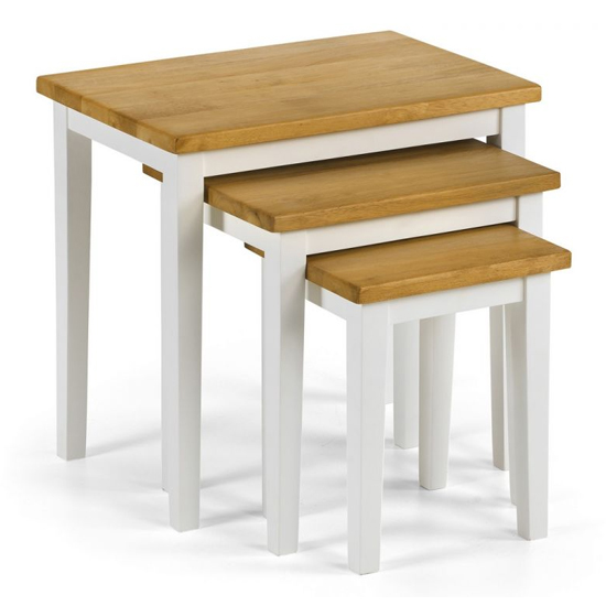 Cadee Set Of 3 Wooden Nesting Tables In White And Oak