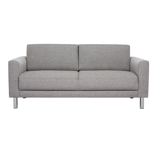 Clesto Fabric Upholstered 2 Seater Sofa In Light Grey_2
