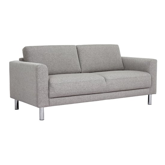 Clesto Fabric Upholstered 2 Seater Sofa In Light Grey_1
