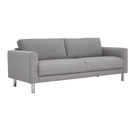 Photo of Clesto fabric upholstered 3 seater sofa in light grey