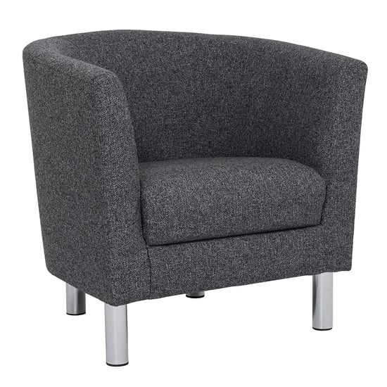 Photo of Clesto fabric upholstered armchair in anthracite