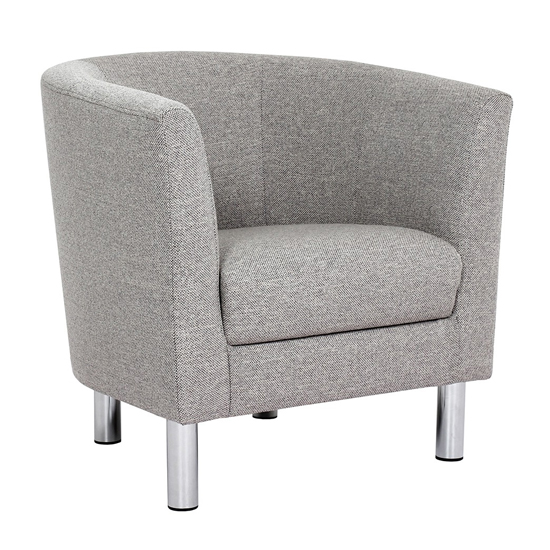 Read more about Clesto fabric upholstered armchair in light grey