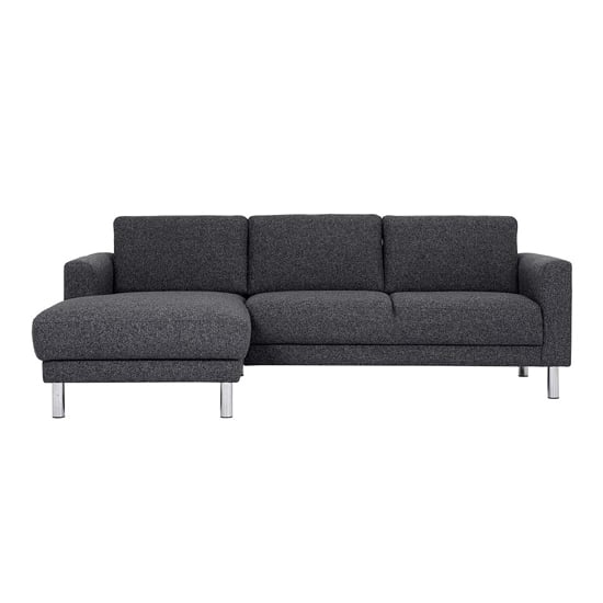Clesto Fabric Upholstered Left Handed Corner Sofa In Anthracite_1