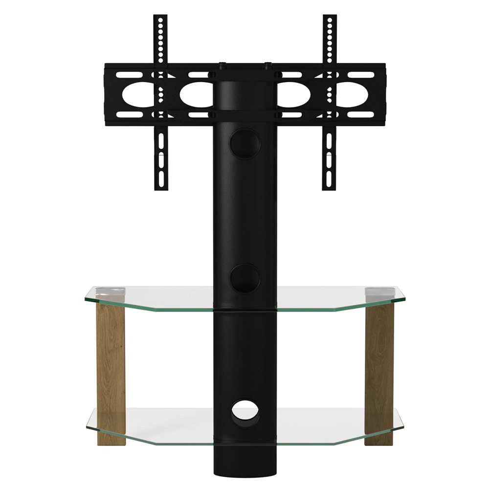 Clevedon Glass TV Stand With Bracket In Light Oak