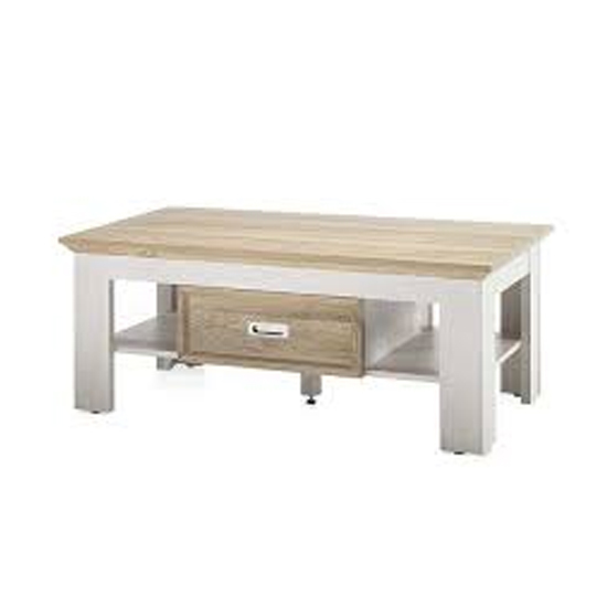 Cleveland Wooden Coffee Table In White And Wild Oak Sale