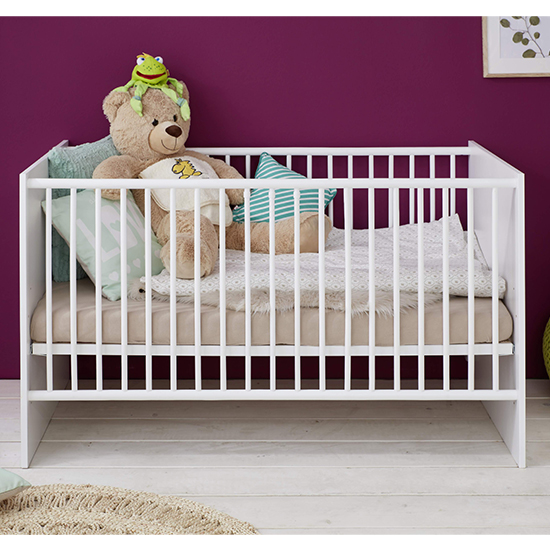 Clevo Wooden Baby Cot Bed In White Sale