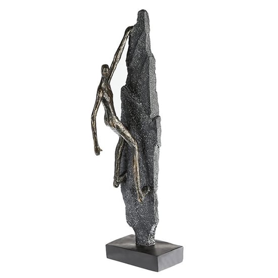 Read more about Climber poly design sculpture in antique bronze and grey