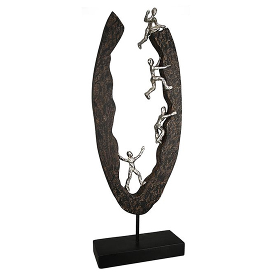 Photo of Climbing aluminium design sculpture in antique silver and black