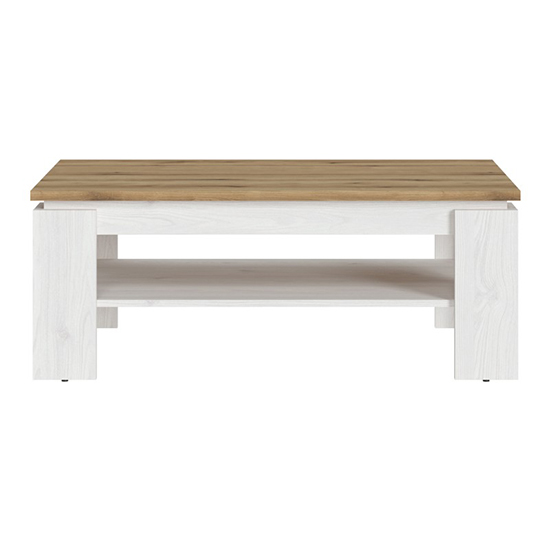 Clinton Wooden Coffee Table In White And Oak