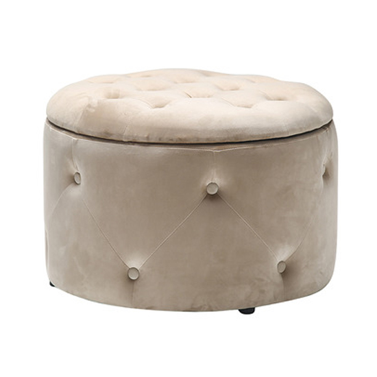 Clio Round Storage Pouffe In Beige_Discontinued