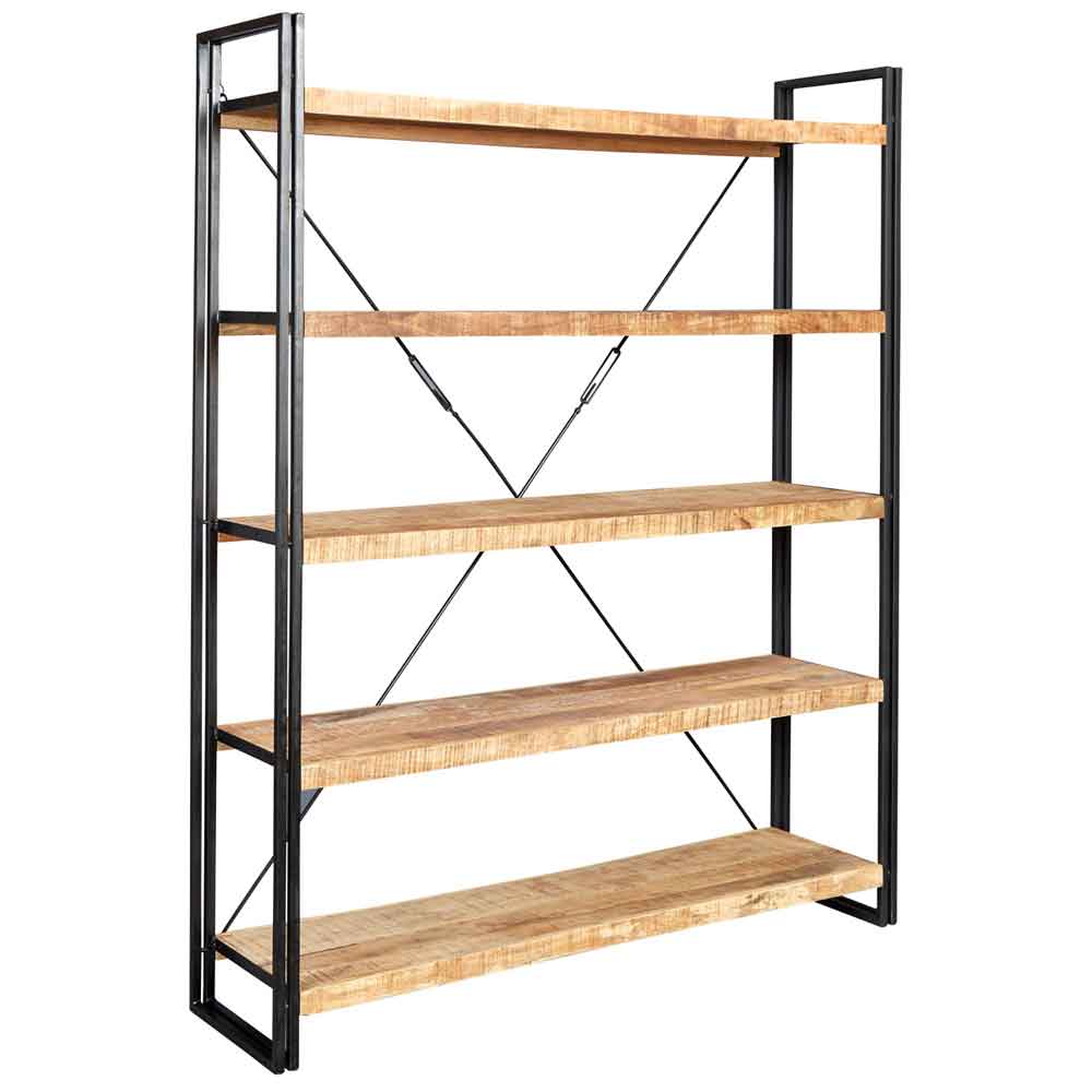Clio Wooden Shelving Unit with Metal Frame in Reclaimed