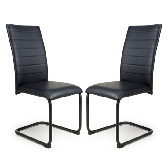 Read more about Clisson black leather effect dining chairs in pair