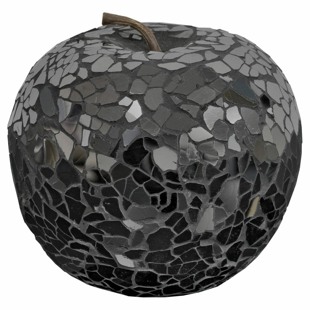 Clisson Decorative Mosaic Glass Apple Fruit In Black