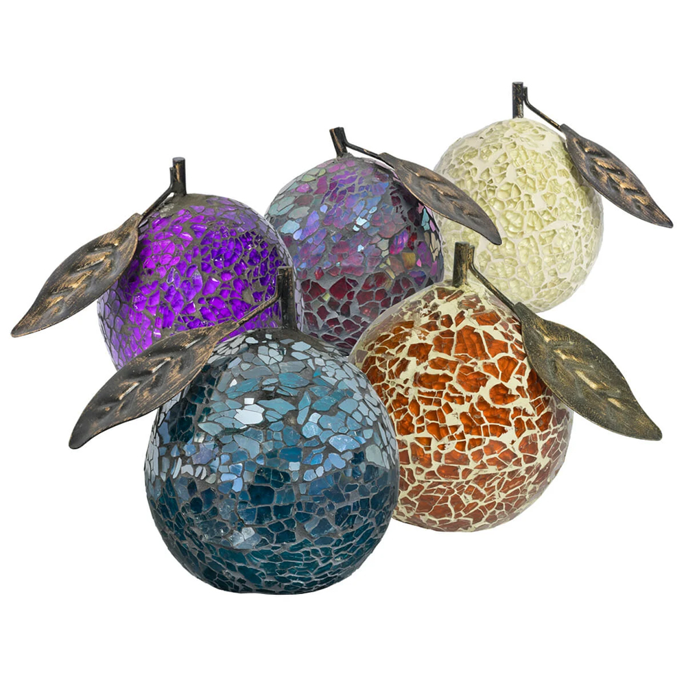 Clisson Decorative Mosaic Glass Orange Fruit In Blue