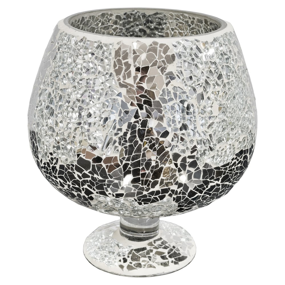 Clisson Mosaic Glass Hurricane Vase Ornament In Mirrored